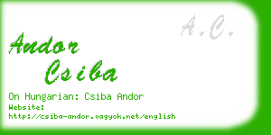 andor csiba business card